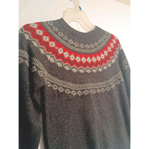 Weatherproof Vintage Women's Black Fair Isle Pullover Sweater Size Small - Picture 2 of 7